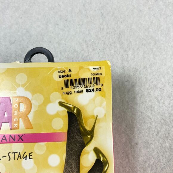 Star Power By Spanx Women Size A Shaping Tights Black Patterned Stretch Shapwear - Picture 2 of 7